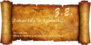 Zakariás Egmont névjegykártya